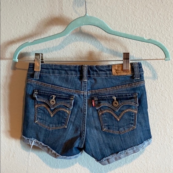 Levi’s Girls Shorty Shorts Denim Cuff Shorts - Picture 3 of 8
